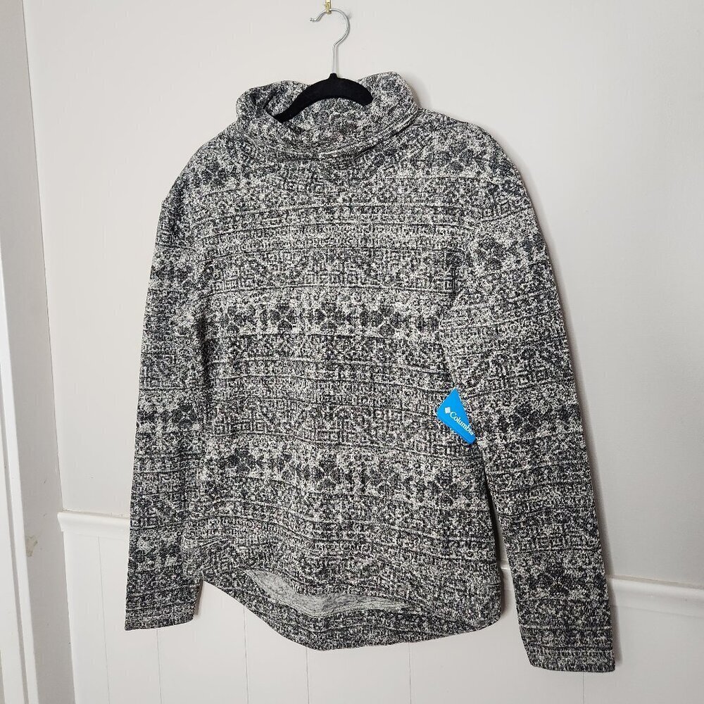 COLUMBIA Black White Print Sweater Season Pullover NWT